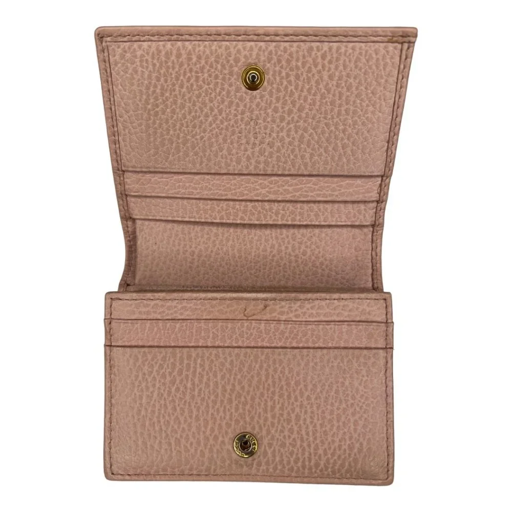 Gucci Marmont Card Case Pebbled Leather Wallet - Picture 8 of 14
